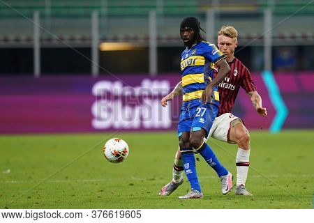 Milano, (italy). 15th July 2020. Italian Serie A. Ac Milan Vs Parma Calcio .  Gervinho  Of Parma Cal