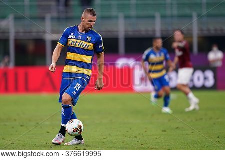 Milano, (italy). 15th July 2020. Italian Serie A. Ac Milan Vs Parma Calcio . Jasmin Kurtic Of Parma 