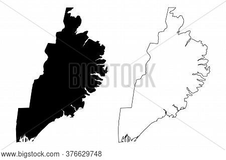 Eastern Region (iceland Island, Regions Of Iceland) Map Vector Illustration, Scribble Sketch Austurl