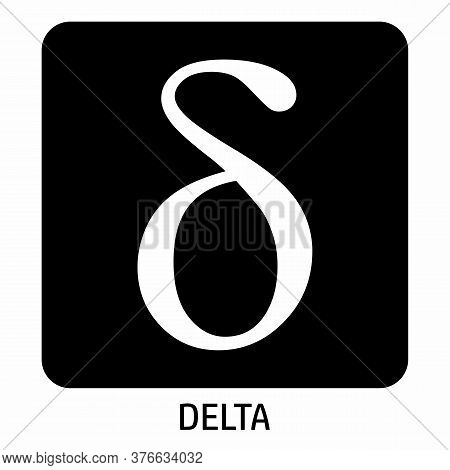 Lowercase Delta Greek Letter Icon On Dark Background