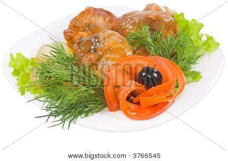 Chiken bouilli avec des oignons