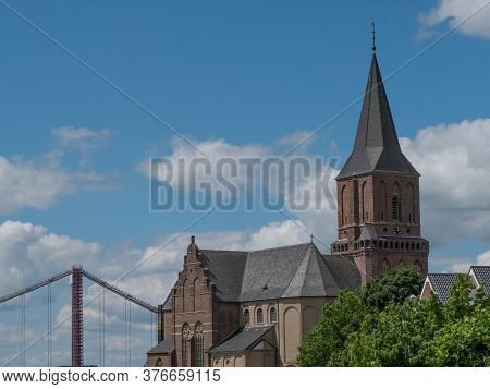 the rhine river near emmerich in germany