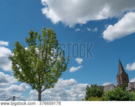 the rhine river near emmerich in germany