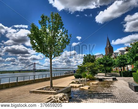 the rhine river near emmerich in germany