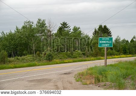 Sign On The Wyoming And Idaho Border, Entering Bonneville County, Idaho