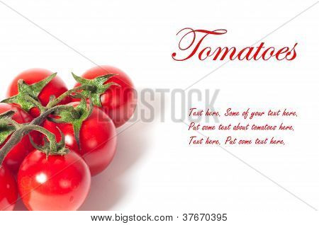 cherry tomatoes isolater on white