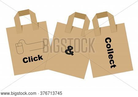 Click And Collect Internet Shopping Concept Vector