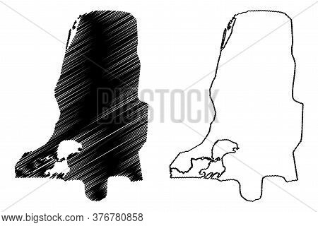 Mandalay City (republic Of The Union Of Myanmar, Burma) Map Vector Illustration, Scribble Sketch Cit