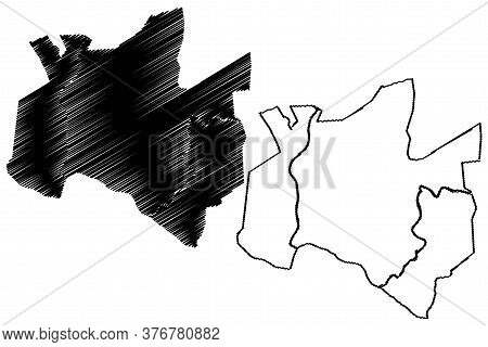 Kathmandu City (federal Democratic Republic Of Nepal, Bagmati Pradesh) Map Vector Illustration, Scri