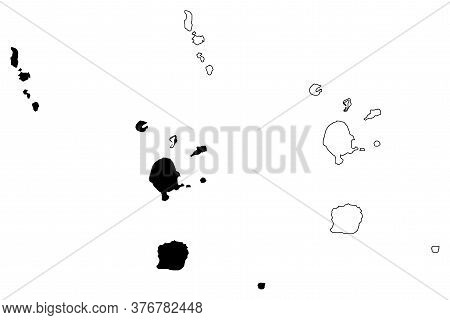 Torba Province (republic Of Vanuatu, Archipelago) Map Vector Illustration, Scribble Sketch Banks And