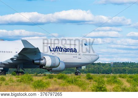 Enschede, Netherlands - July 12, 2020: Boeing 747-400 Airplanes Stalled During The Corona Crisis On 