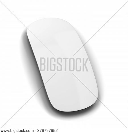 Blank Modern Computer Mouse Mockup. 3d Illustration Isolated On White Background
