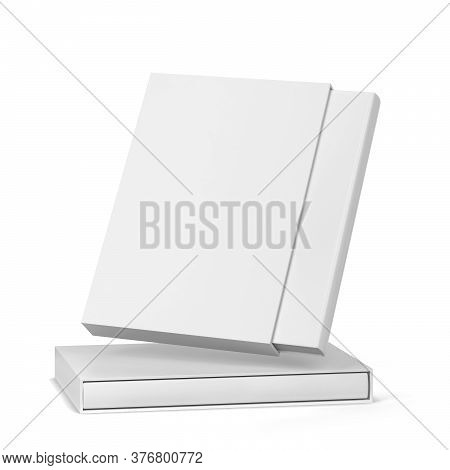 Book In A Slipcase Cover Mockup. 3d Illustration Isolated On White Background