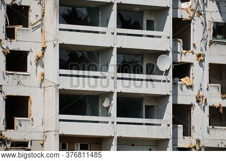 The Demolition Apartment Building In Espoo, Finland.