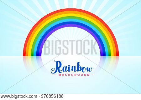 Arched Rainbow Background With Reflections Vector Design Illustration