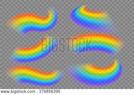 Set Of Transparent Rainbow Vector Design Illustration