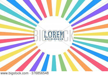 Rainbow Color Line Rays Background Vector Design Illustration