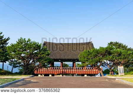 Geoje, South Korea - May 20, 2018 : Traditional Korean Style Pavilion At Okpo Great Vitory Commemoat