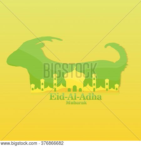 Vector Illustration,banner Or Poster Of Islamic Holiday Eid Al Adha Mubarak. Islamic Holiday. Eid Al