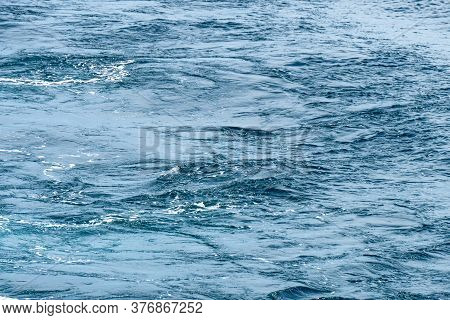 Turbulence Flow Of Sea Water Created By Ship Movement.