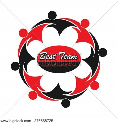 Best Team, Social Community, Or A Group Of Friends. Vector Illustration For Banners Stickers And Clo