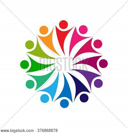 Teamwork, Social Community, Or A Group Of Friends. Vector Illustration For Banners Stickers And Clot