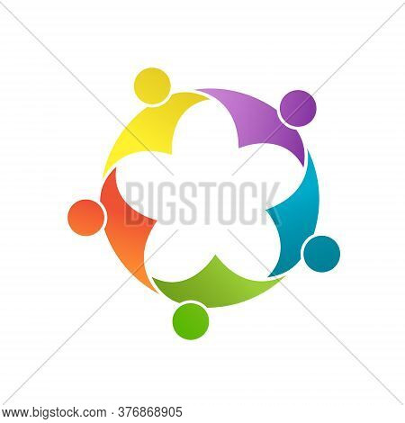 Teamwork, Social Community, Or A Group Of Friends. Vector Illustration For Banners Stickers And Clot