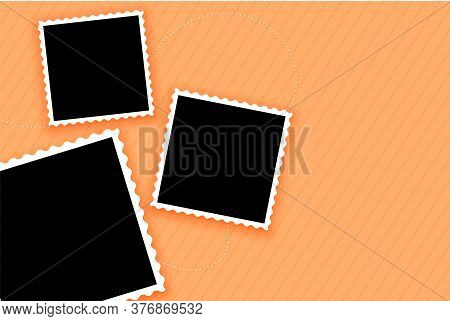 Photo Frames Set On Pastel Color Background