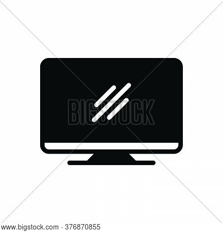 Black Solid Icon For Monitor Programmatic Technology Digital Software Computer Tv Screen Electronic 