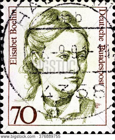 02 09 2020 Divnoe Stavropol Territory Russia The Postage Stamp Germany 1991 Famous Women Elisabeth B
