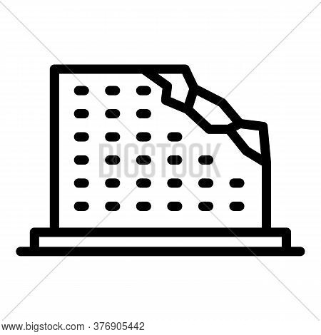 War Destruction Building Icon. Outline War Destruction Building Vector Icon For Web Design Isolated 