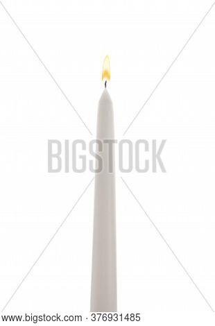 New Wax Taper Candle Isolated On White