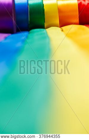 Ribbons In Rainbow Lgbt Flag Color In Bobins Are Rolled Out Using How To Celebrate Gay, Gay, Lesbian