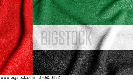 National Flag Of The United Arab Emirates. The Main Symbol Of An Independent Country. Flag Of United