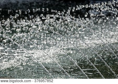 Water Flow Treatment System From The Water Pump Pipe.motion Of Water Gushing Out Of The Pipe From Ko