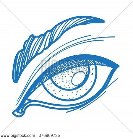 Female Eye With Makeup. The Elements For Infographics With A Hand-drawing Style.