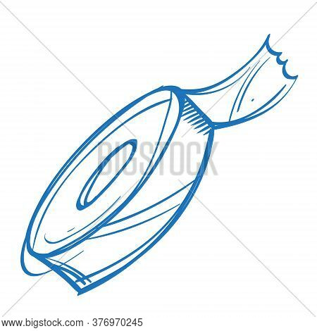 Blue Tape Adhesive Image Of The Product In The Cartoon Style.
