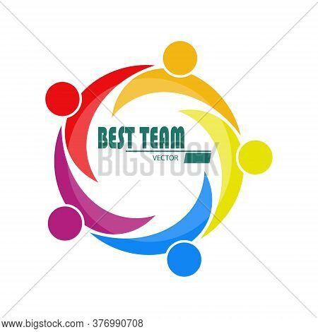 Team Of Like-minded People, Friends Or Colleagues. Creative Vector Illustration For Banner, Sticker 