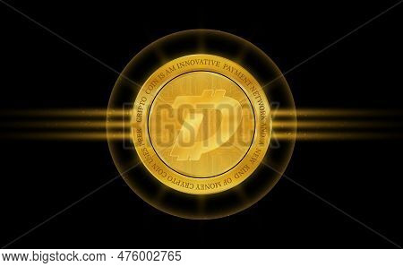Digibyte-dgb Virtual Currency Image In The Digital Background. 3d Illustrations.