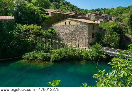 View Of Stifone Little Town On The Nera Riverside In Umbria, Italy