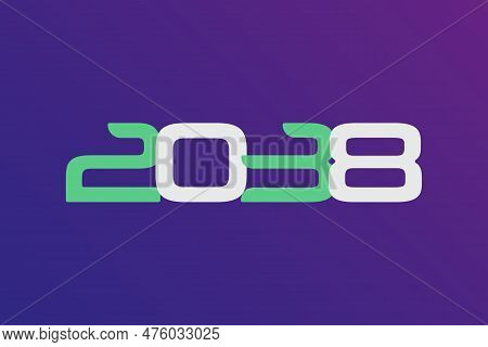 Year 2038 Numeric Typography Text Vector Design On Gradient Color Background. 2038 Historical Calend