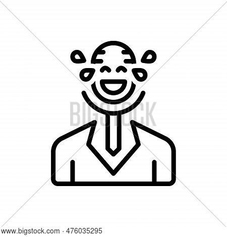 Black Line Icon For Comedy Comic Entertainment Farce Burlesque Pantomime Slapstick Comicality Satire