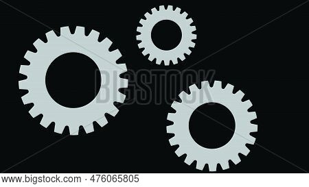 Mechanical Gears Wheel Isolated Vector. Gear Background