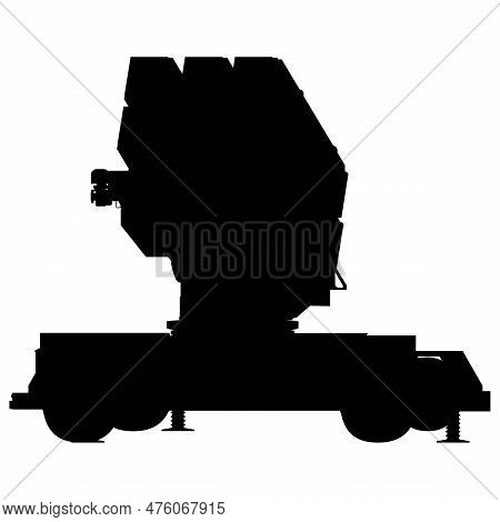 Anti - Aircraft Air Defense System Silhouette. Aspide. Skyguard Nasams. Patriot. Illustration Isolat