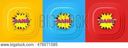 Bang Comic Cartoon Bubble Banner. Neumorphic Offer Banner, Flyer Or Poster. Discount Sticker Shape. 