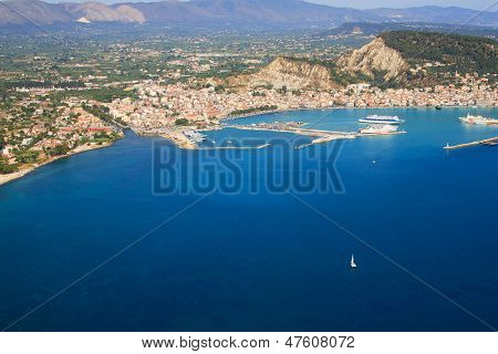 Vista aerea sull'isola di Zante Grecia