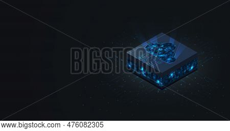 3d Cloud Background For Cloud Computing In Vector Format. Transferring A Lot Of Information To The C