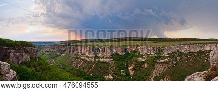 Spring Cloudy View Of Bakhchisaraj Town Environs (chufut Kale, Crimea, Ukraine)