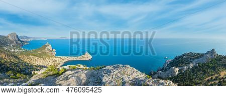 Coastline Of  Novyj Svit  Reserve Summer Panorama (capchik Cape, Crimea, Ukraine)