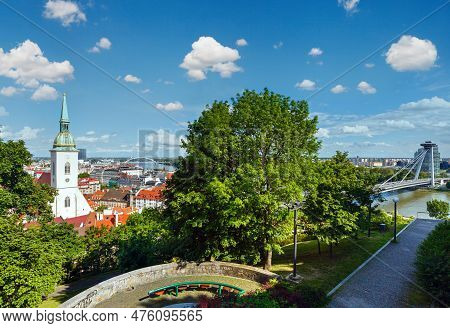View Over The Bratislava City And Danube River From The Castle (slovakia)